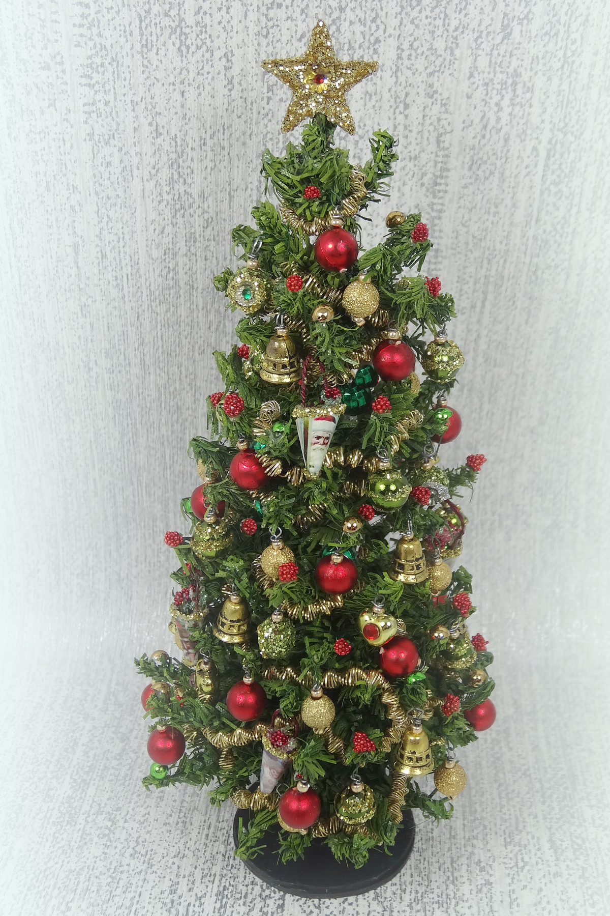 6.5" Luxury Heirloom 12th Scale Dollshouse Christmas Tree (image for) 6.5" Luxury Heirloom 12th Scale Dollshouse Christmas Tree